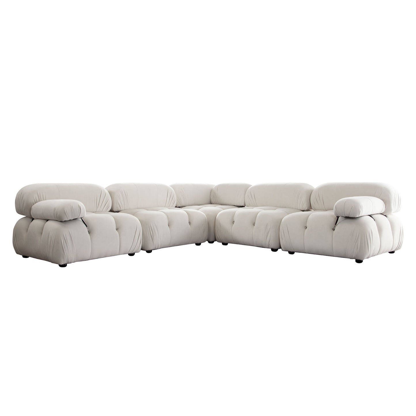 Paloma 2PC Modular 74 Inch Sofa in Light Cream Velvet by Diamond Sofa