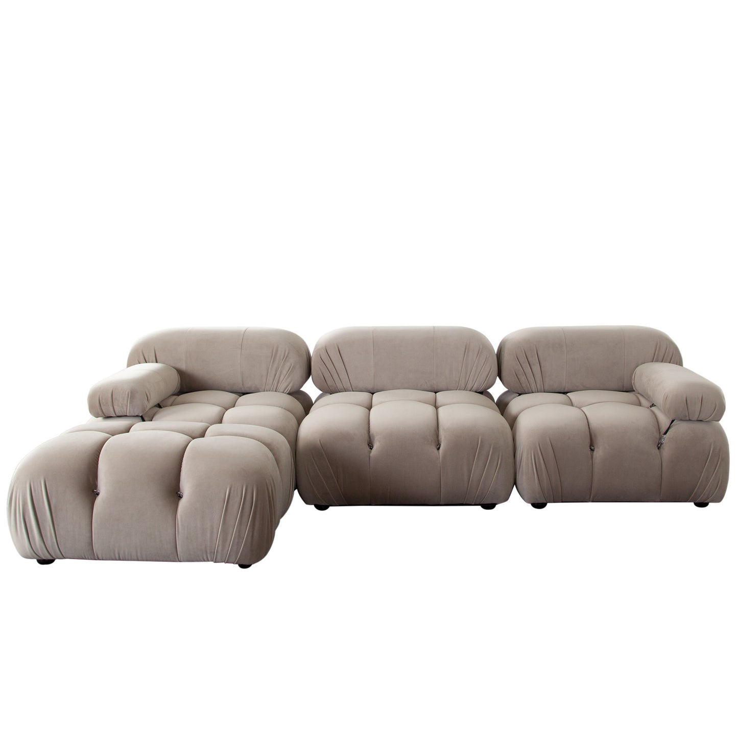 Paloma 2PC Modular 74 Inch Sofa in Light Cream Velvet by Diamond Sofa